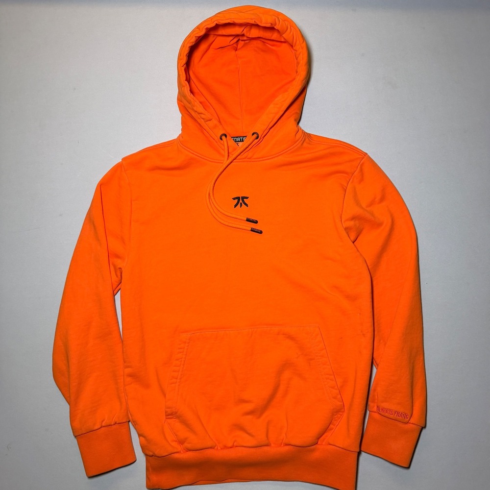 Fnatic Core Hoodie Mens XS Orange Pullover Cotton Thick Esports London Logo Game